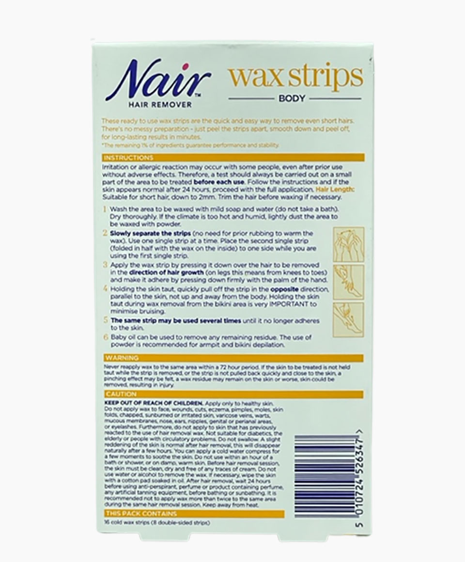 Hair Remover Body Wax Strips With Natural Origin Formula