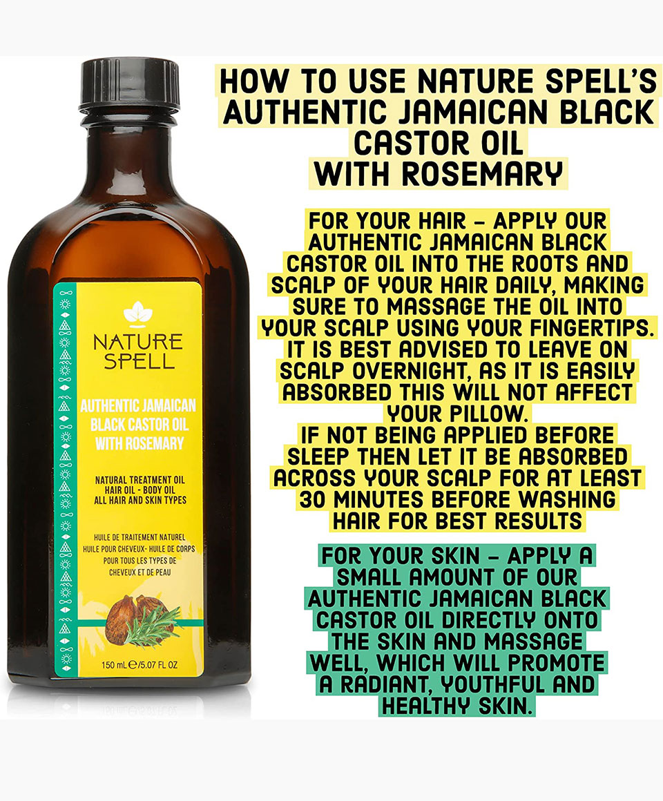 Authentic Jamaican Black Castor Oil With Rosemary
