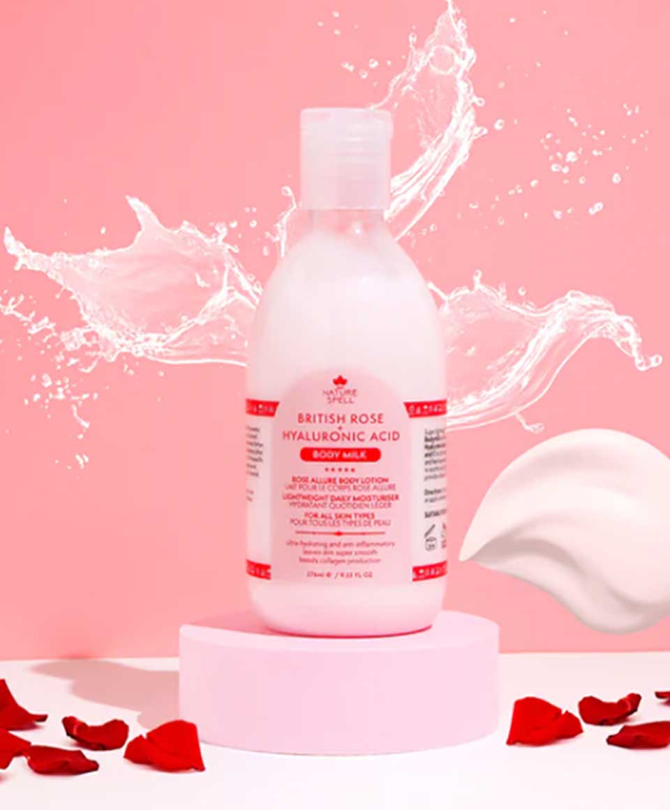 Nature Spell British Rose And Hyaluronic Acid Body Milk