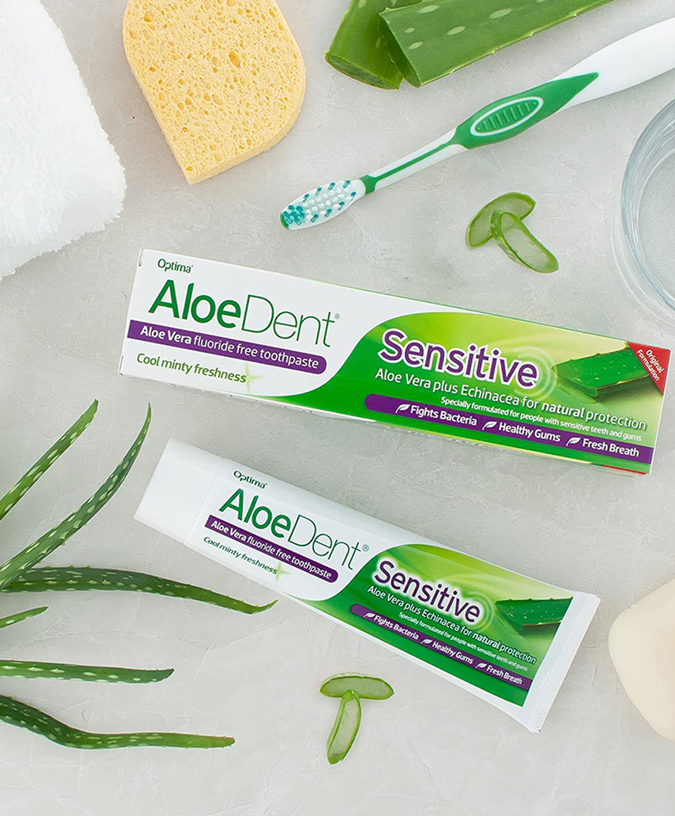 Aloedent Sensitive Aloe Vera Fluoride Free Toothpaste