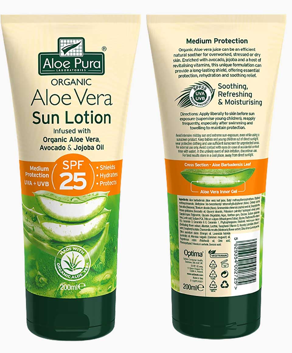 Aloe Pura Organic Aloe Vera Sun Lotion SPF 25