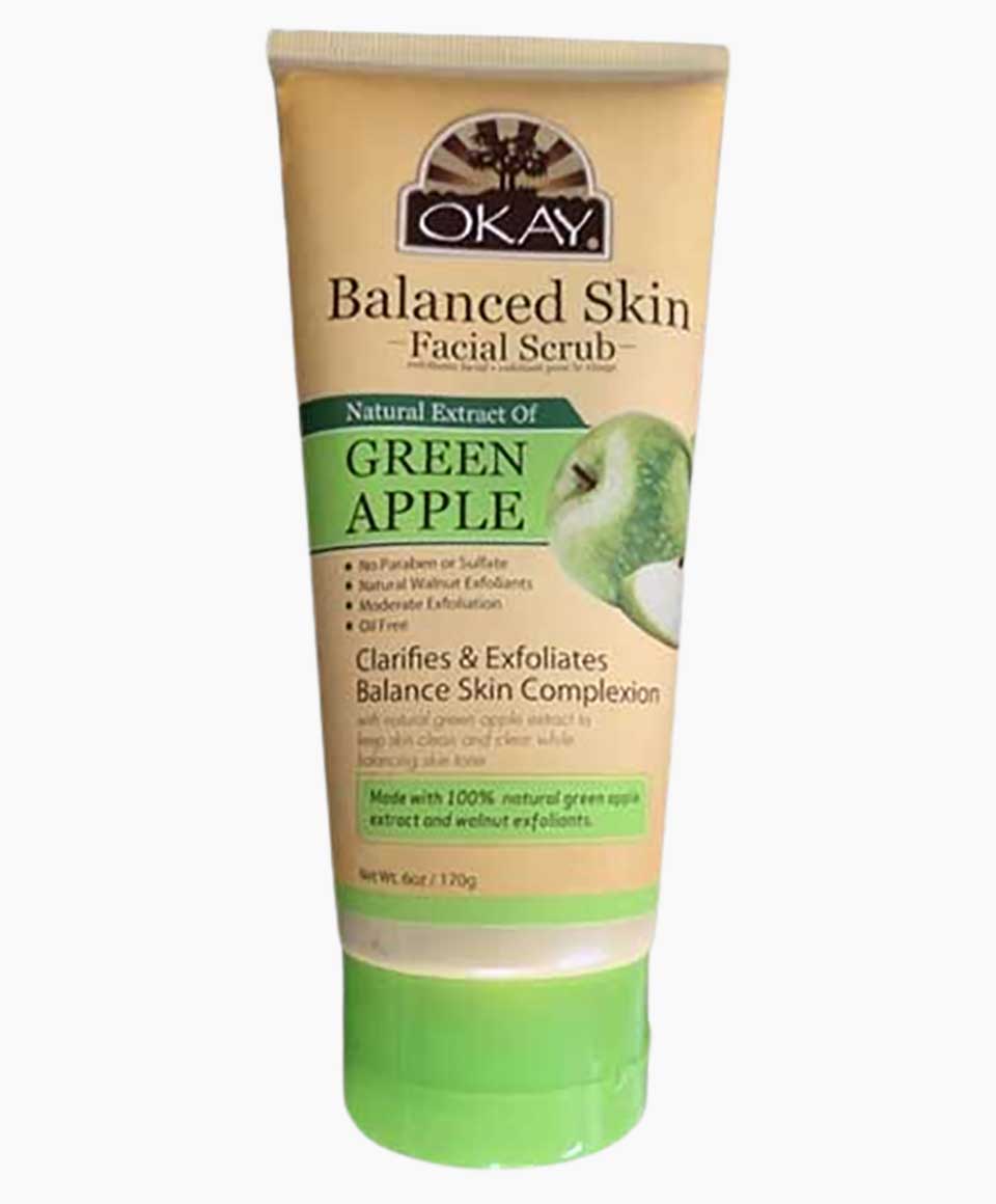 Okay Pure Naturals Balanced Skin Green Apple Facial Scrub
