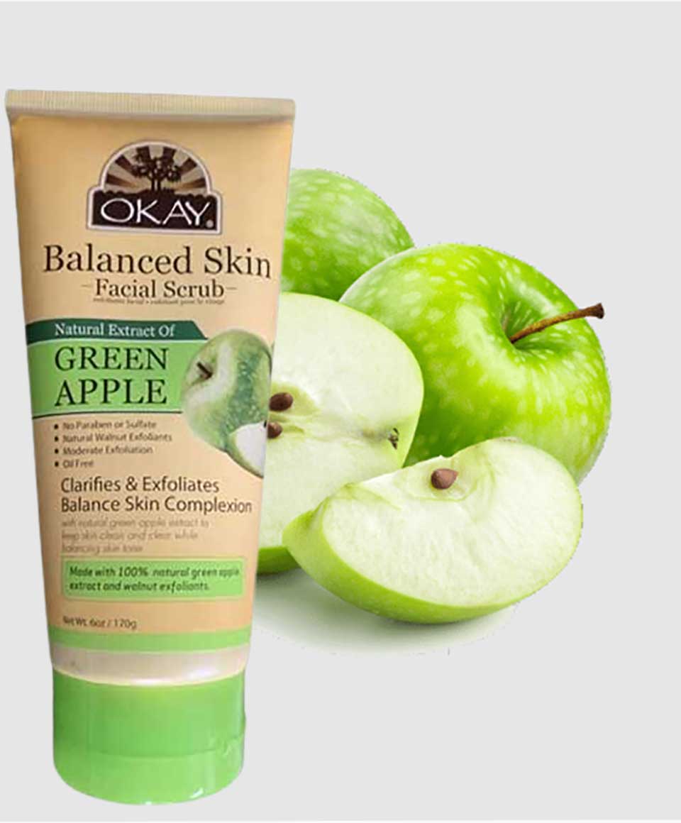 Okay Pure Naturals Balanced Skin Green Apple Facial Scrub