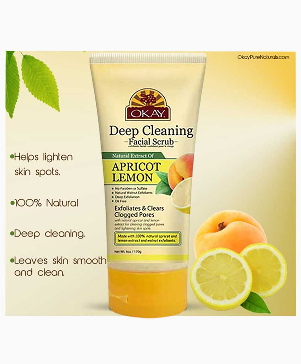 Okay Pure Naturals Deep Cleaning Apricot And Lemon Facial Scrub