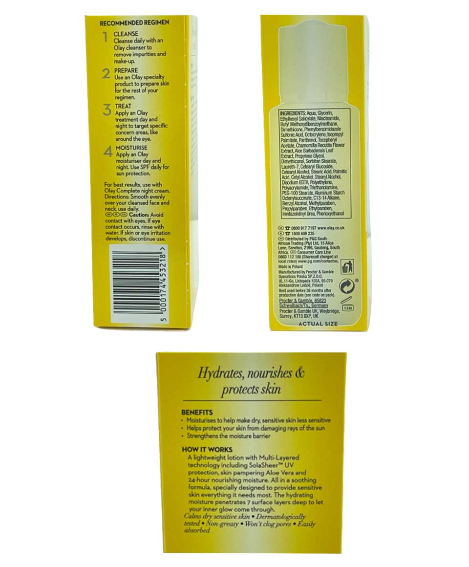 Olay Complete Lightweight Sensitive SPF15 Day Lotion 