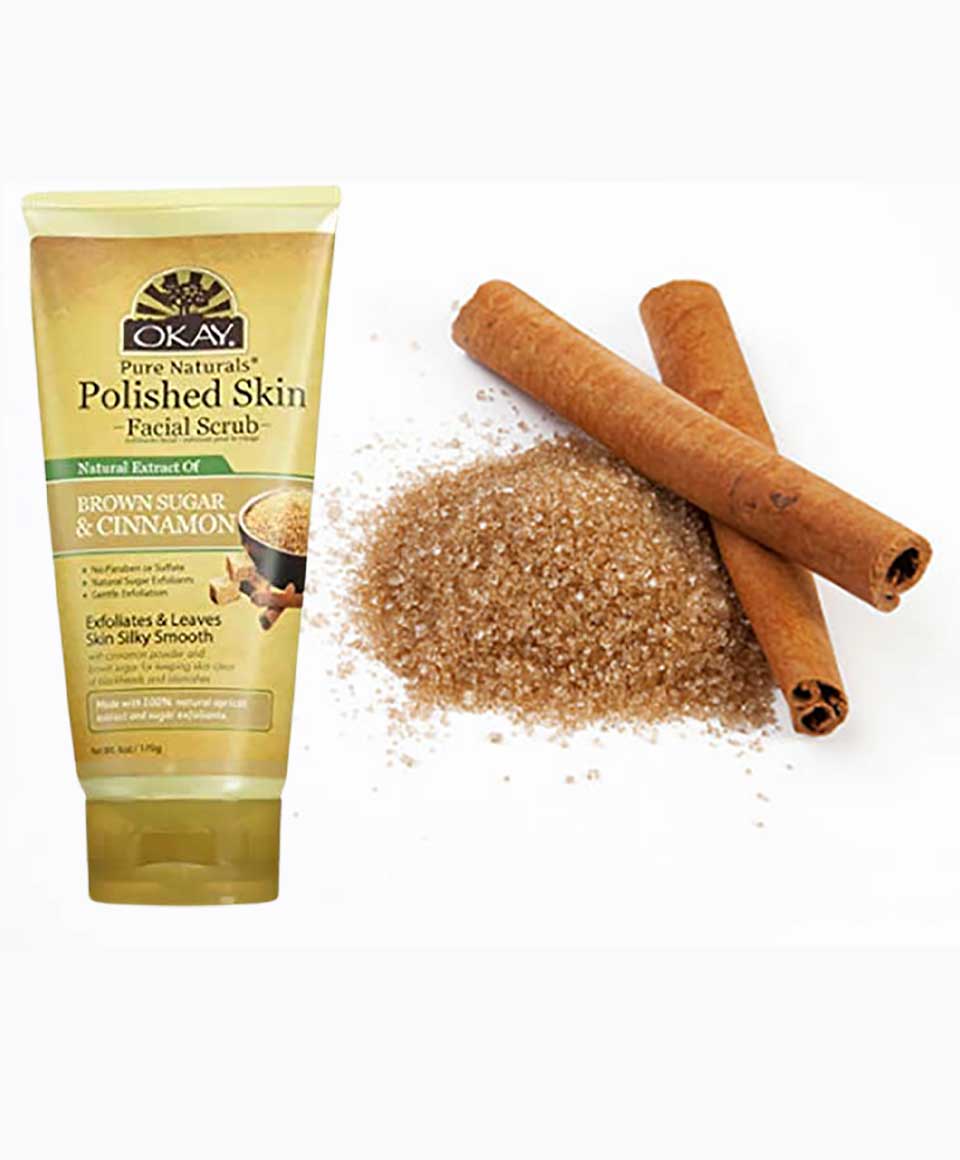 Okay Pure Naturals Polished Skin Brown Sugar And Cinnamon Facial Scrub