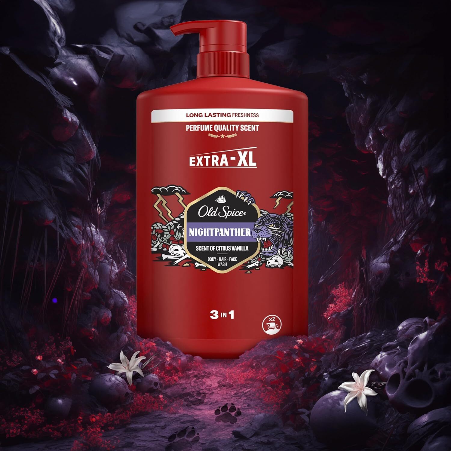 Night Panther 3 In 1 Body Hair Face Wash