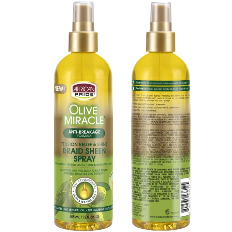 Olive Miracle Braid Sheen Spray With Anti Breakage Formula