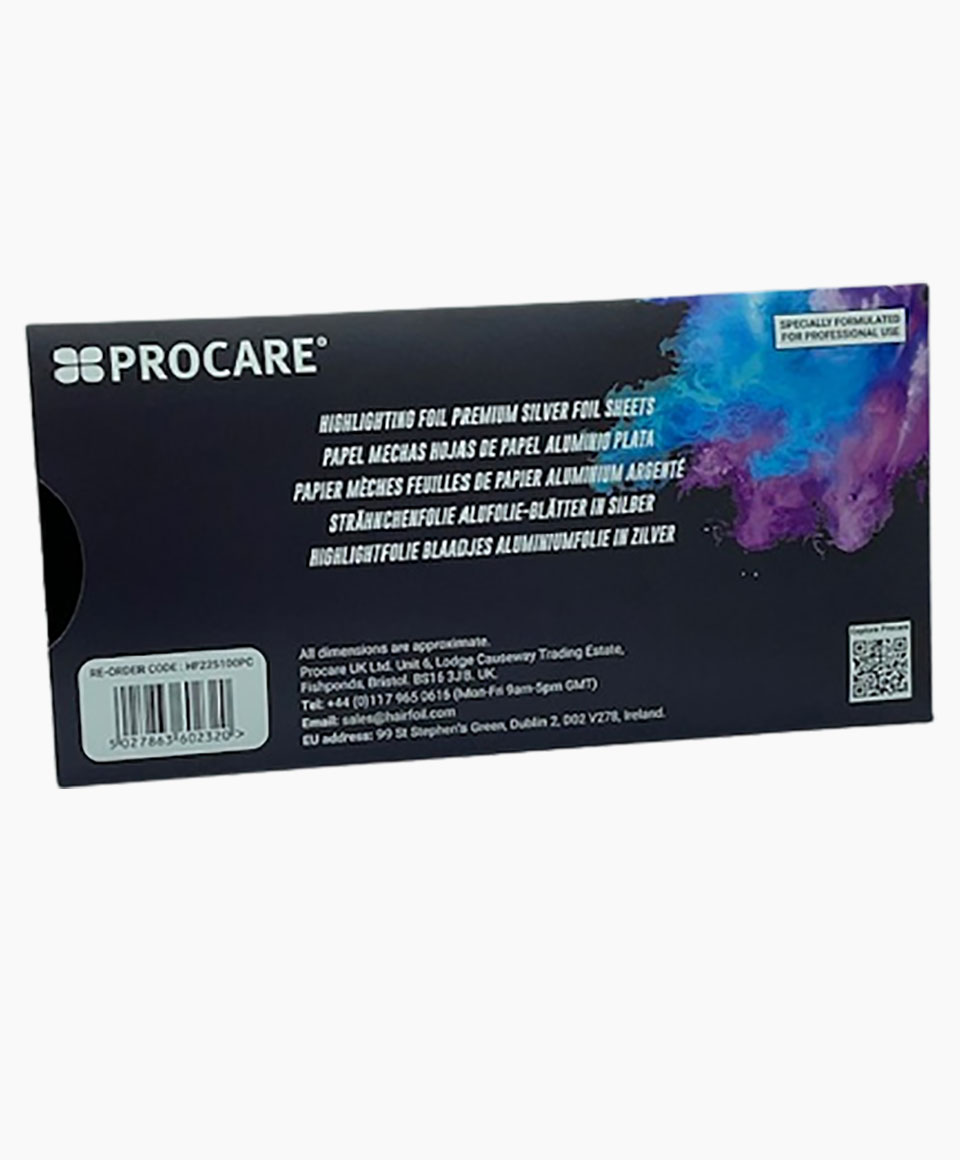 Procare Professional Hair Colouring Pre Cut Silver Foil Sheet