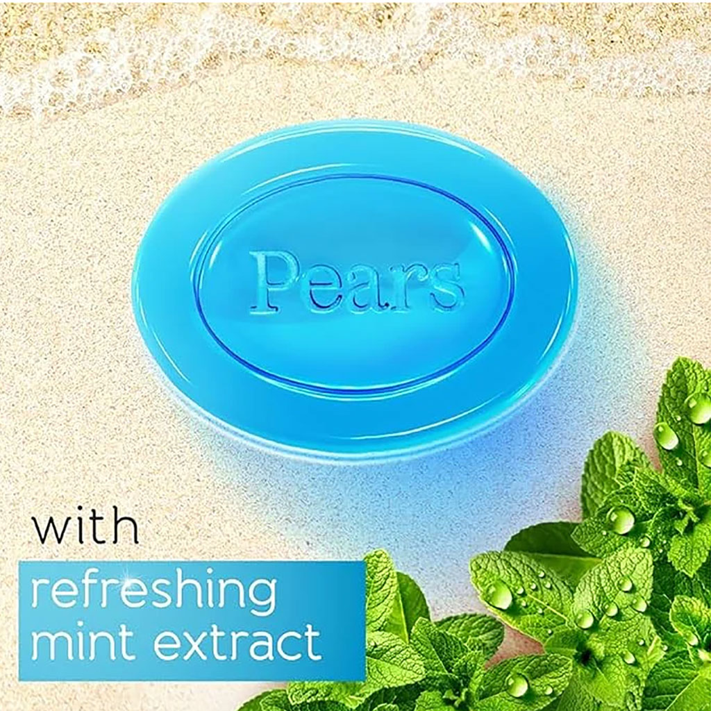 Pears Pure And Gentle Transparent Soap Bar With Mint Extracts