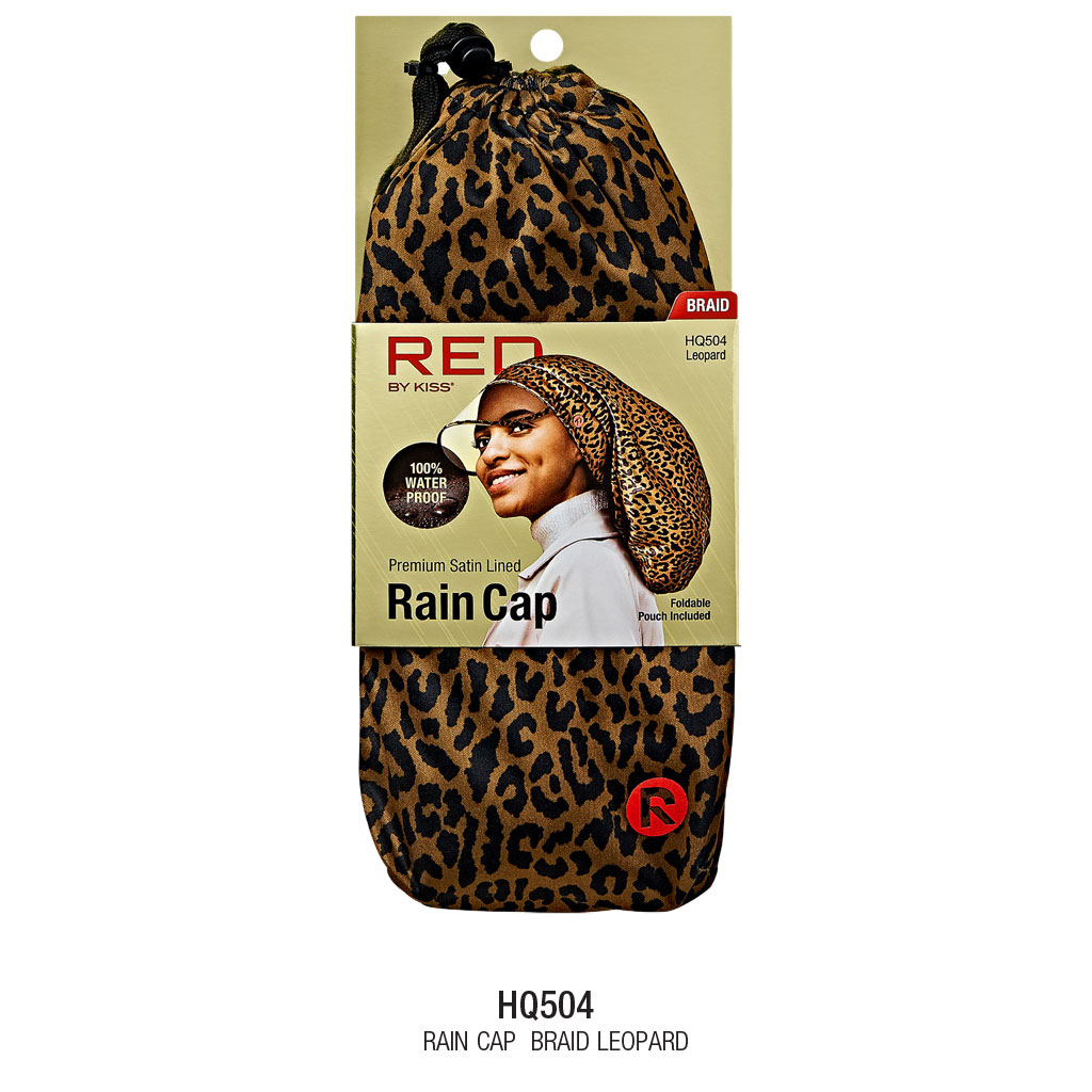 Premium Satin Lined Braid Rain Cap HQ504 Leopard