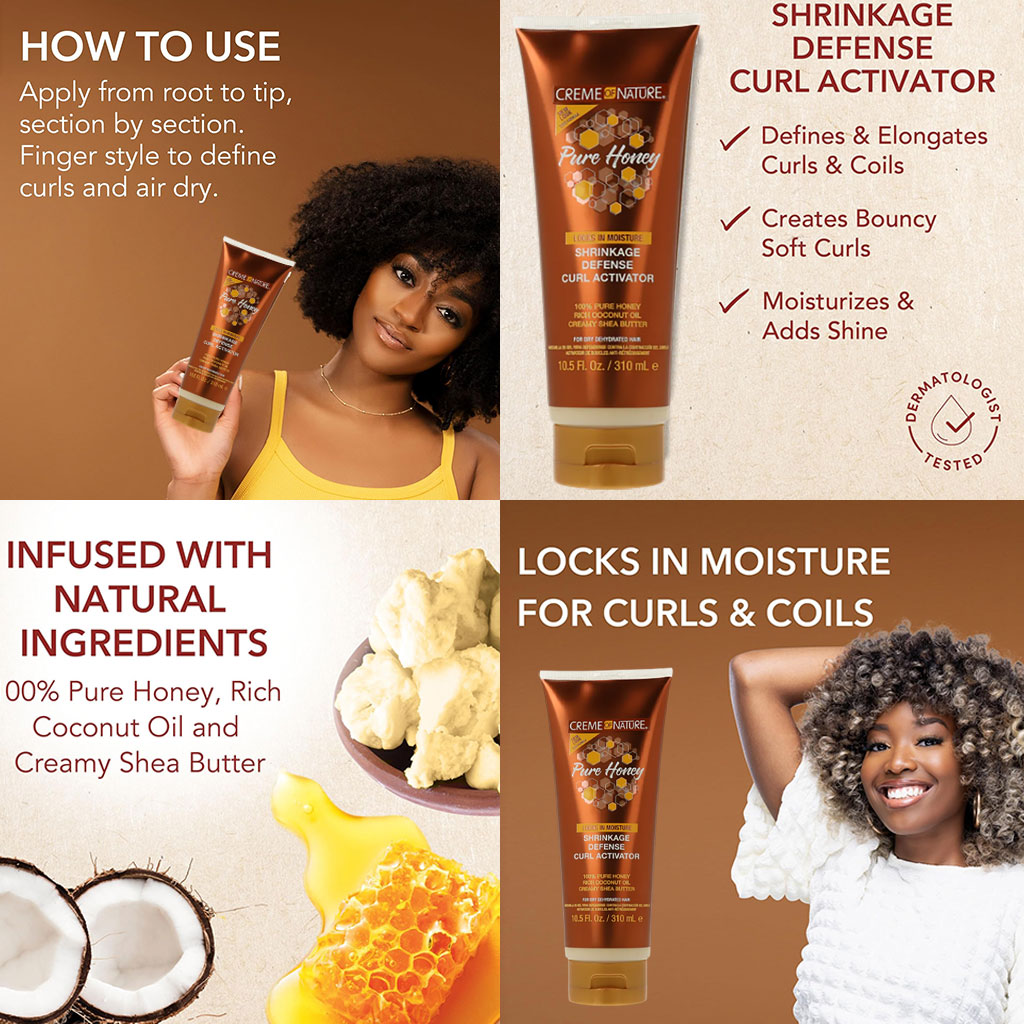 Pure Honey Lock In Moisture Shrinkage Defense Curl Activator