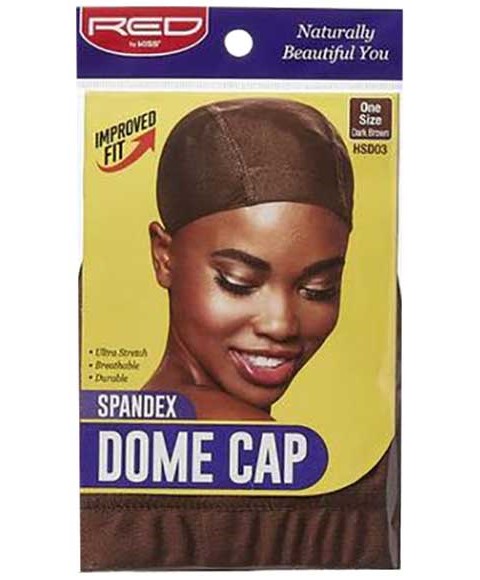 Spandex Dome Cap Dark Brown HSD03