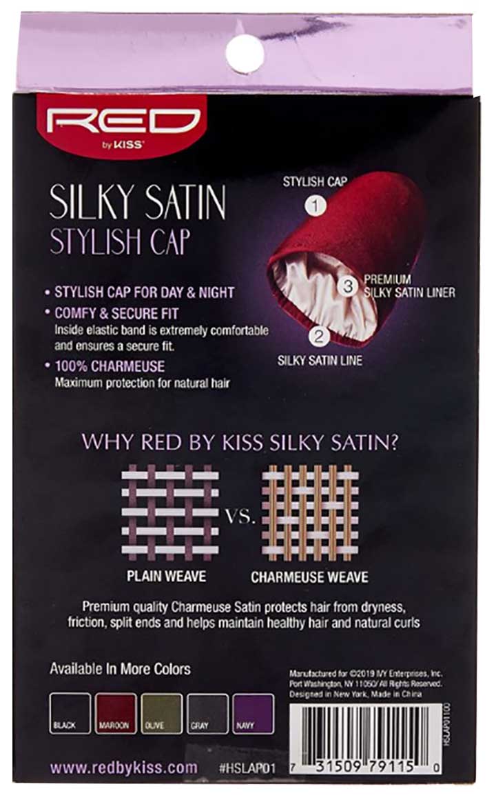 Silky Satin Stylish Cap HSLAP01 Black