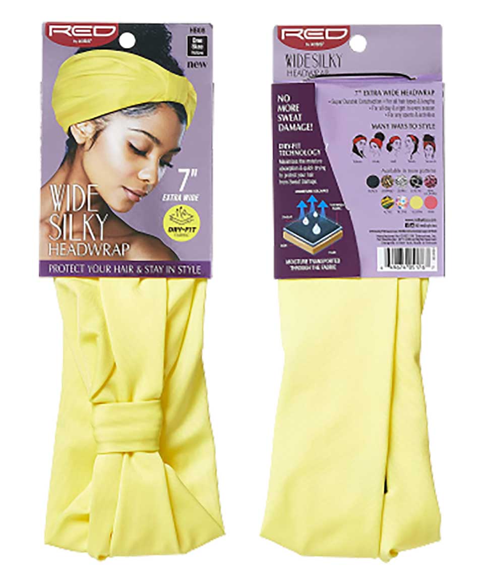 Wide Silky Headwrap Yellow HB08