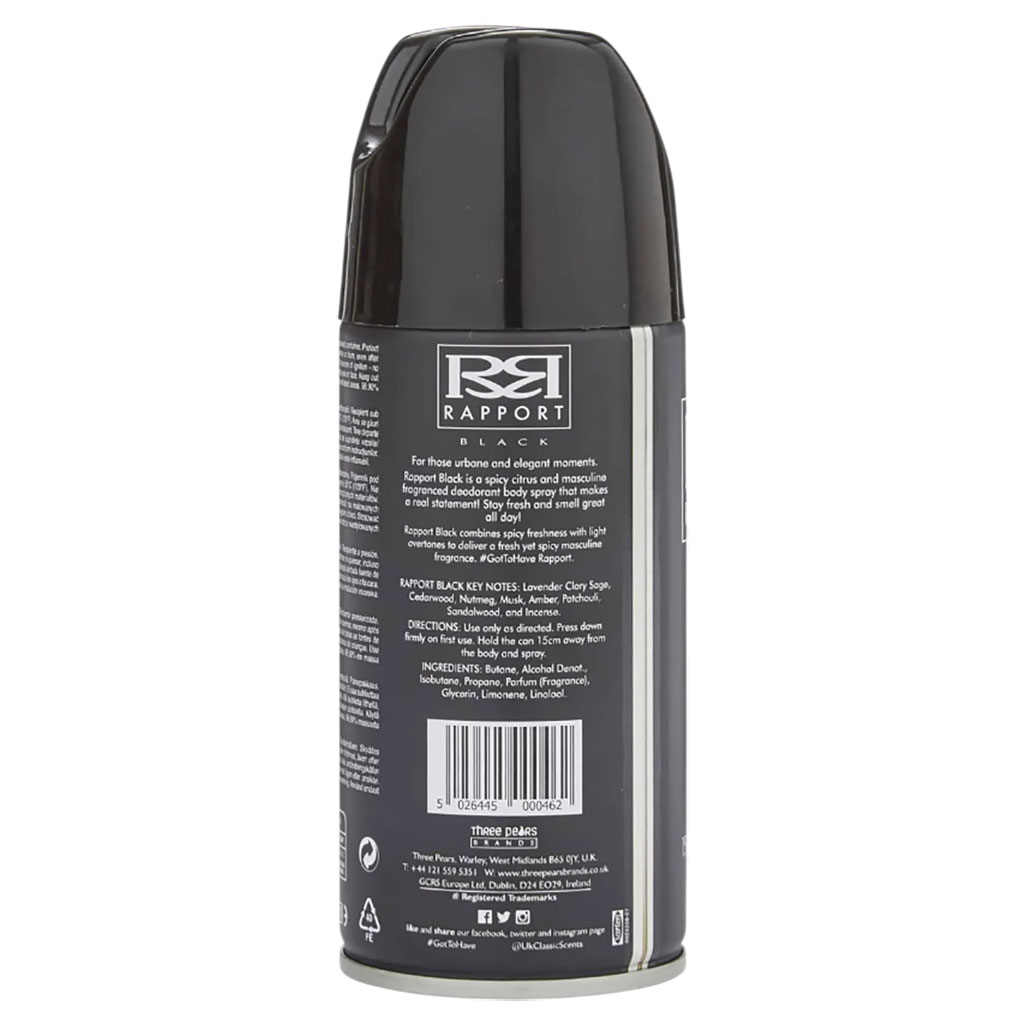Rapport Black Deodorant Body Spray