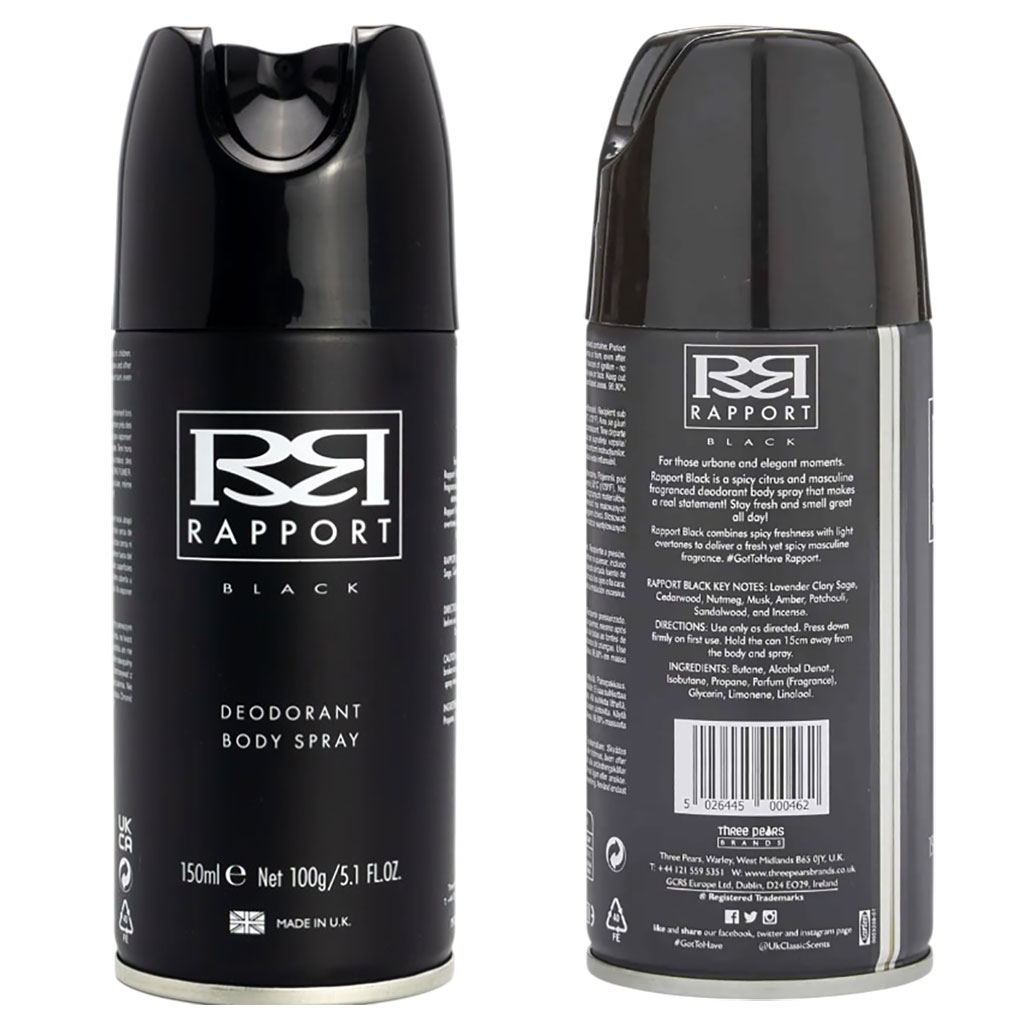 Rapport Black Deodorant Body Spray