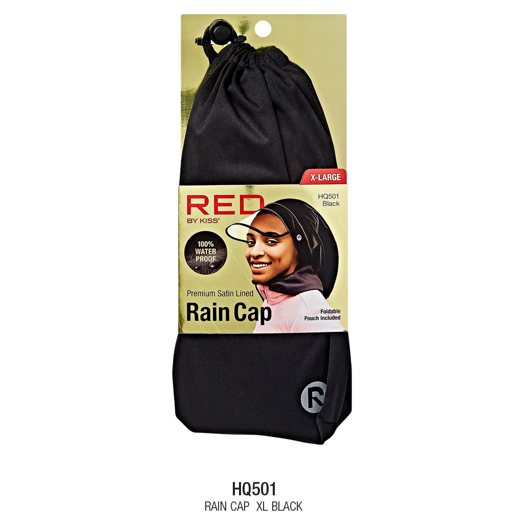 Premium Satin Lined Braid Rain Cap HQ503 Black
