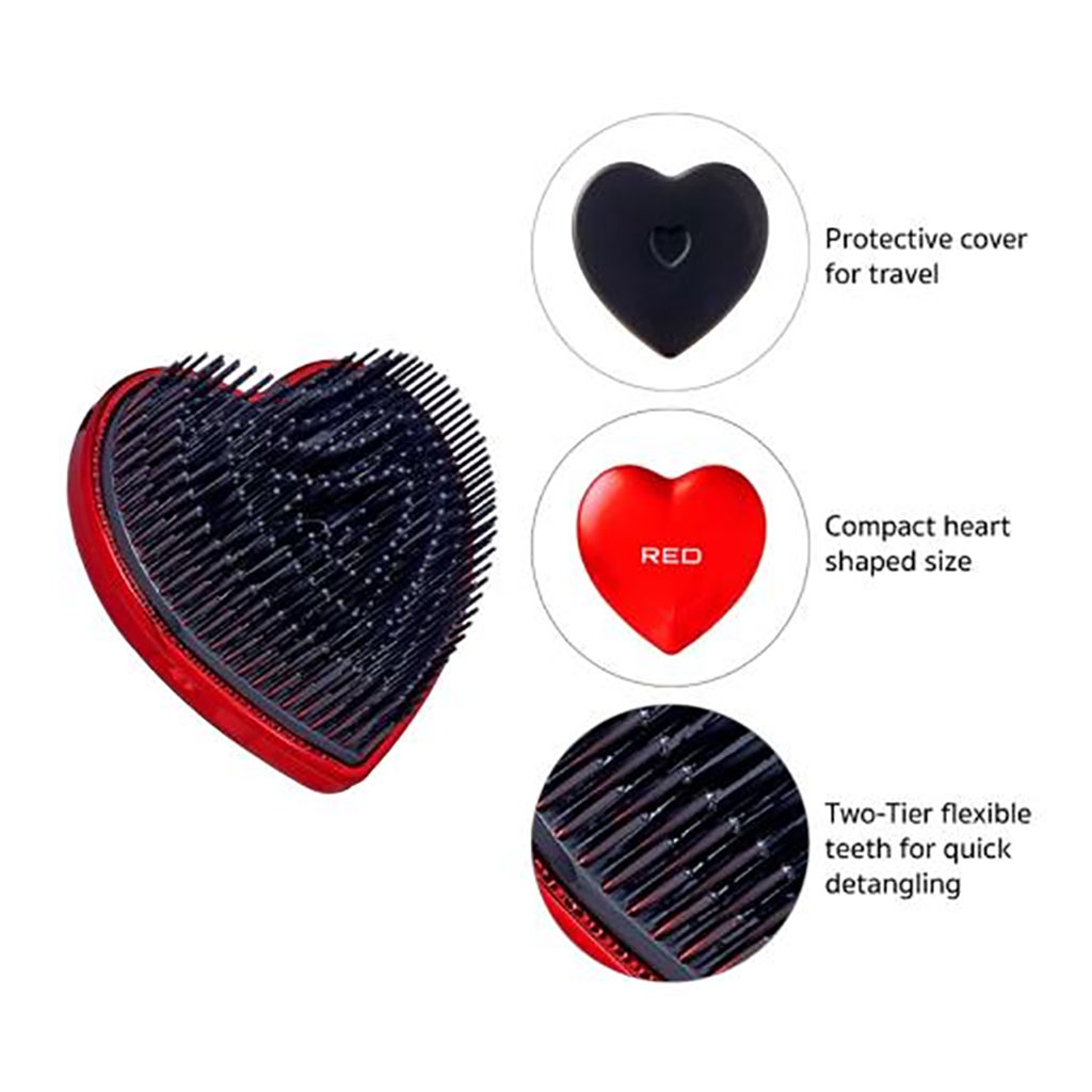 Red By Kiss Sweet Heart Brush HH232 Chrome Red