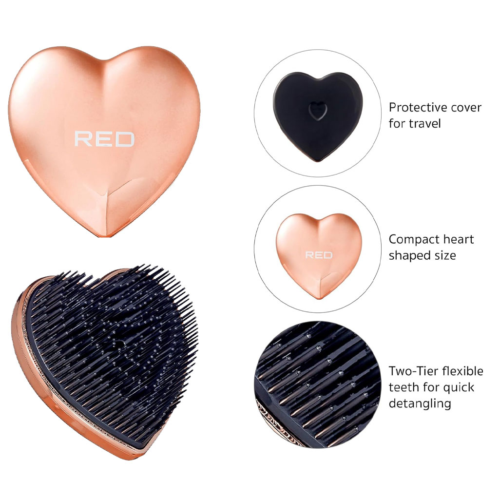 Red By Kiss Sweet Heart Brush HH233 Rose Gold