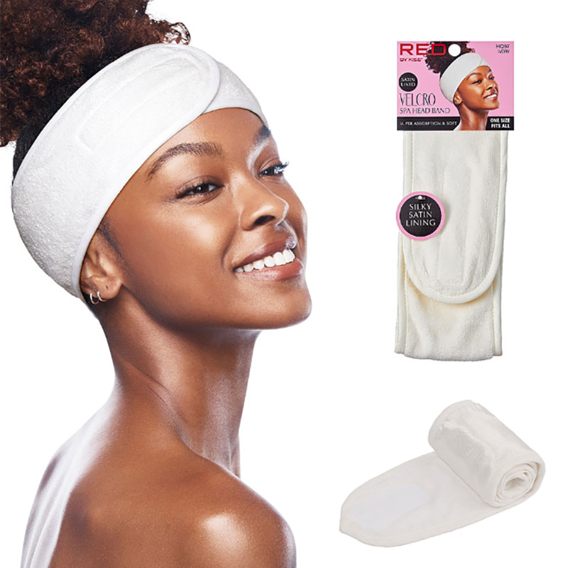 Red By Kiss Velcro Spa Head Band HQ97 Ivory
