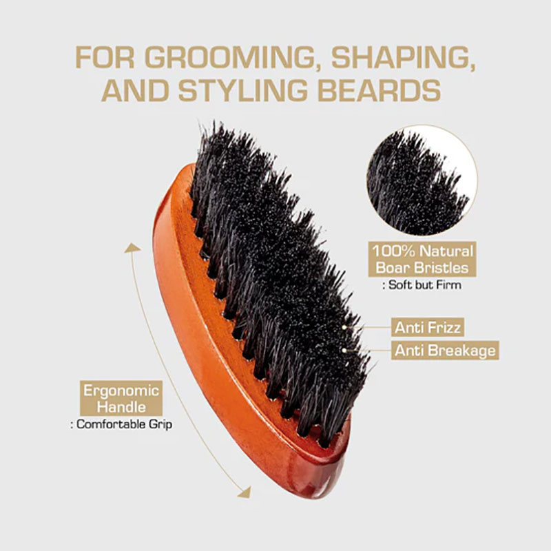 Red Premium Beard Pocket Brush BR203 Medium Soft