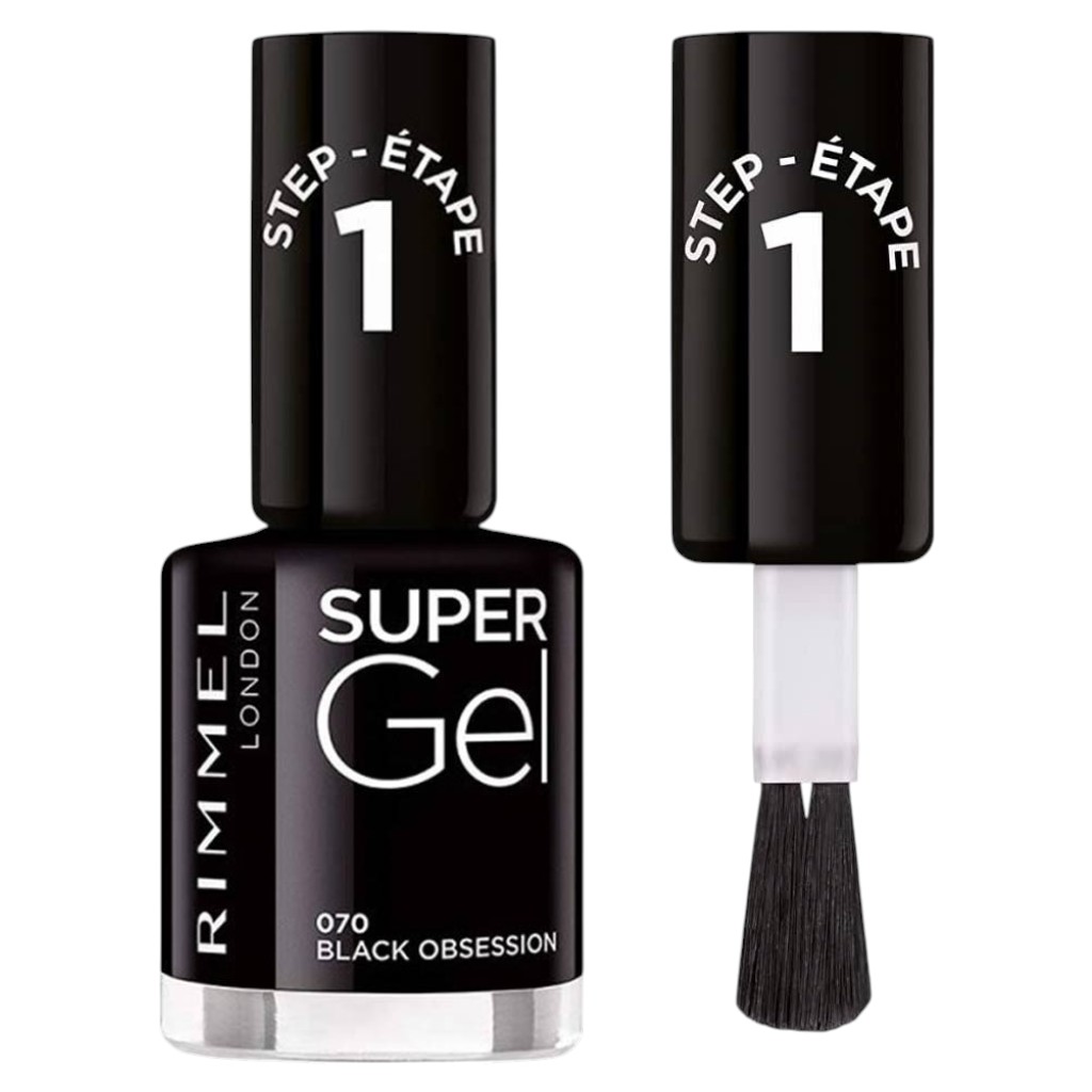 Rimmel London Super Gel Nail Polish Black Step 1