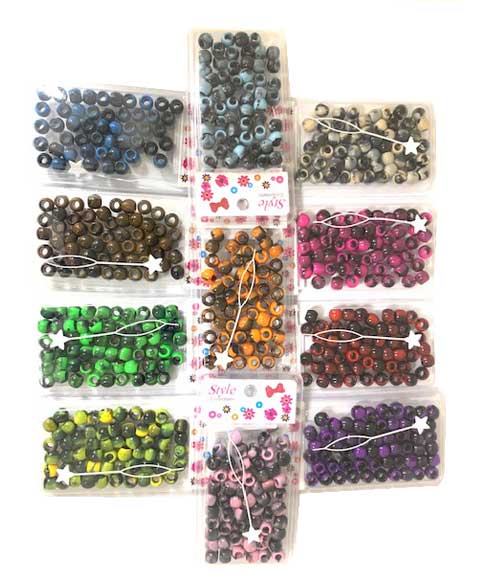 Style Collection Pattern Beads BD012 Black And Light Pink