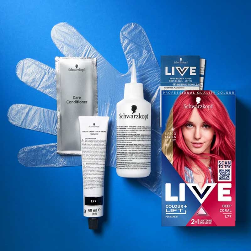 Live Colour Plus Lift Permanent Hair Colour L77 Deep Coral