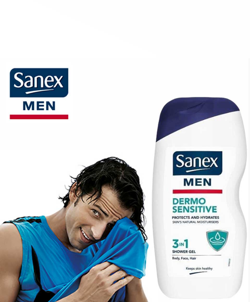 Sanex Men Dermo 3 In 1 Sensitive Shower Gel