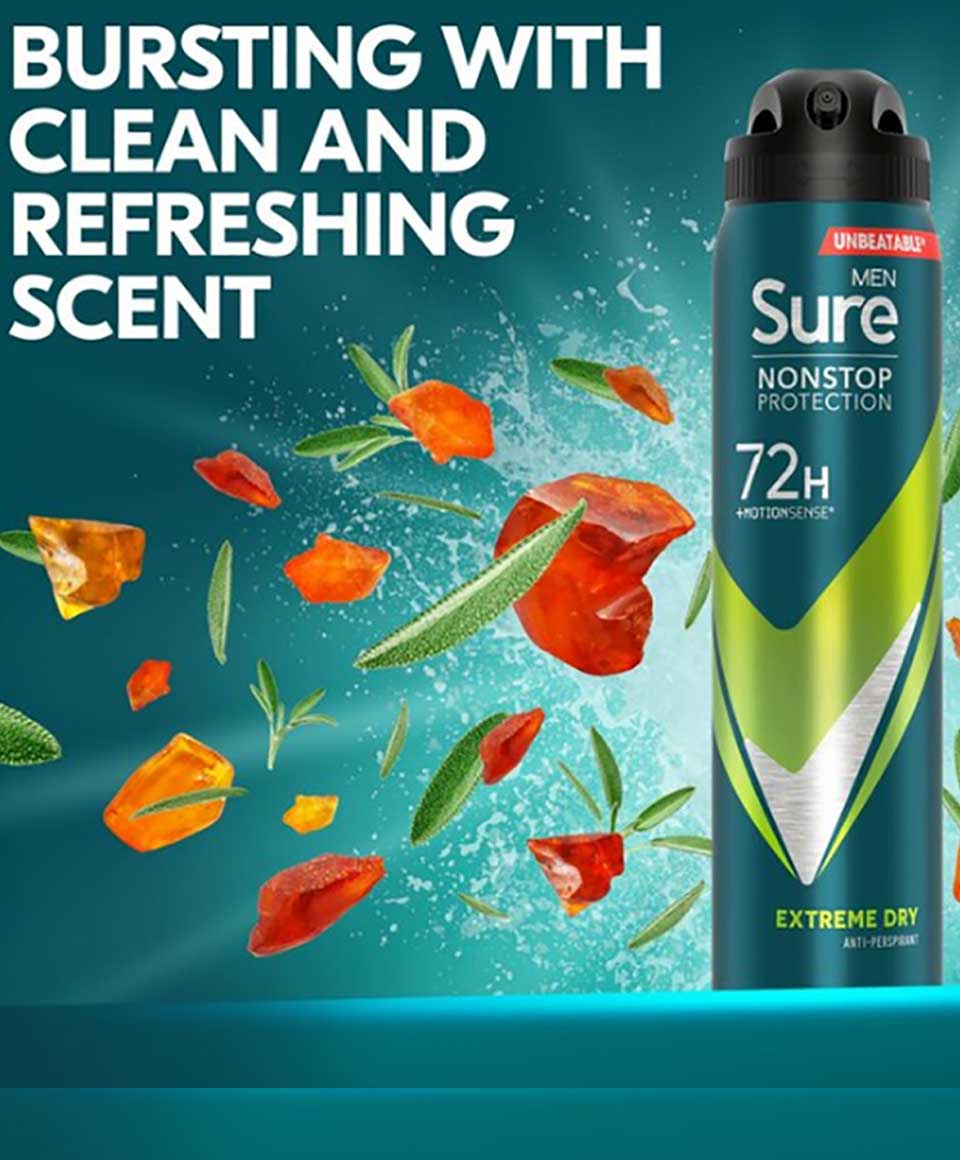 Sure Men Non Protection 72 H Extreme Dry Deodorant Spray