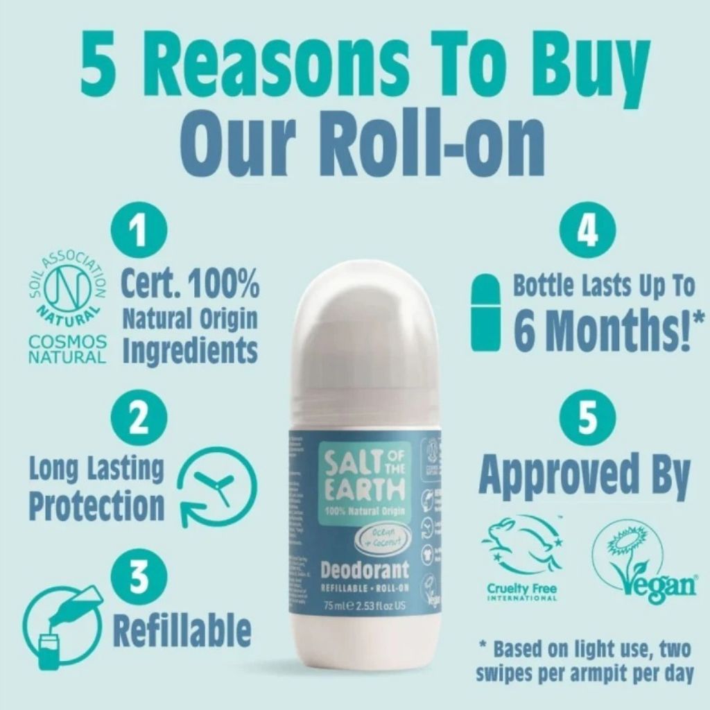 Natural Deodorant Roll On Ocean And Coconut