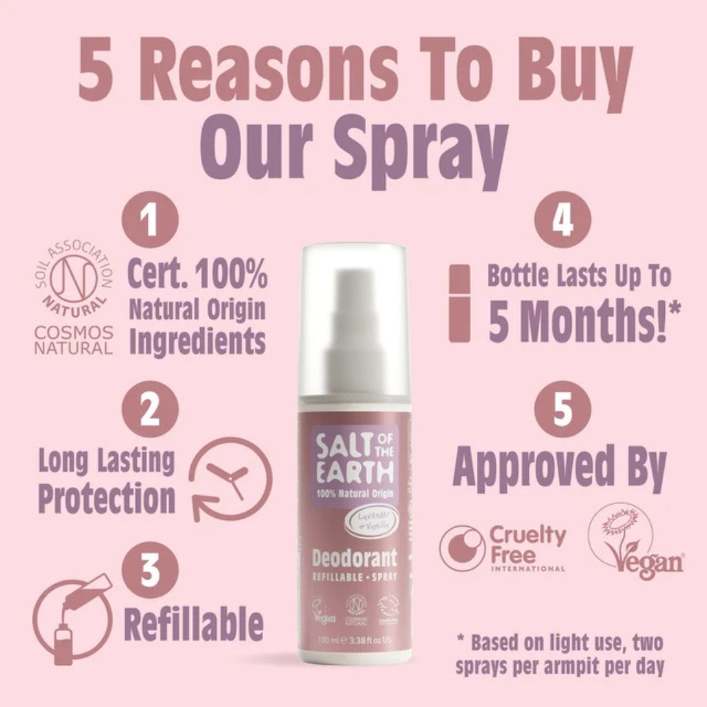 Natural Deodorant Spray Lavender And Vanilla