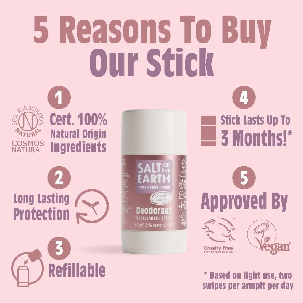 Natural Deodorant Stick Lavender And Vanilla