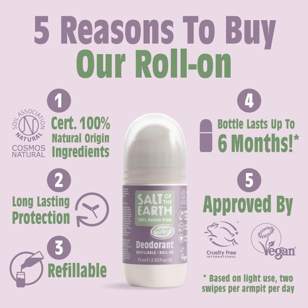 Natural Deodorant Roll On Clary And Sage