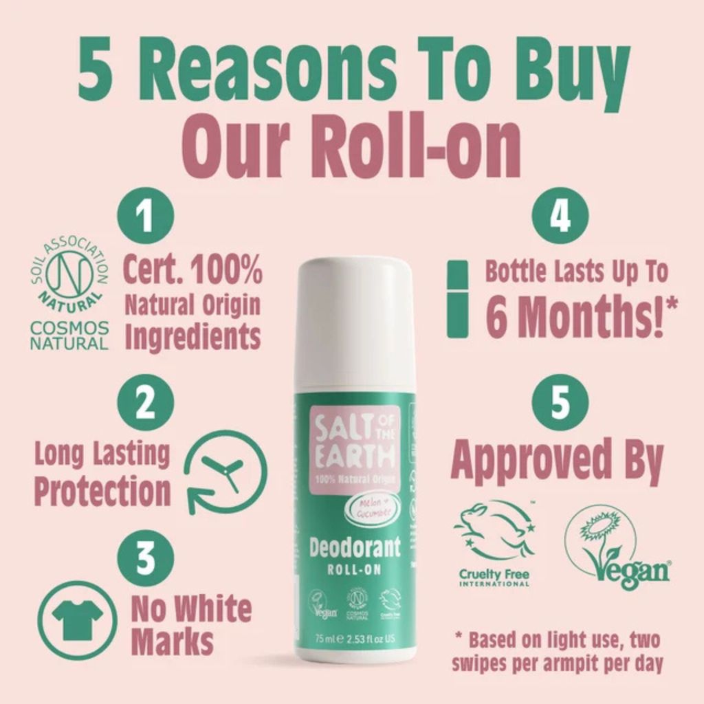 Natural Deodorant Roll On Melon And Cucumber