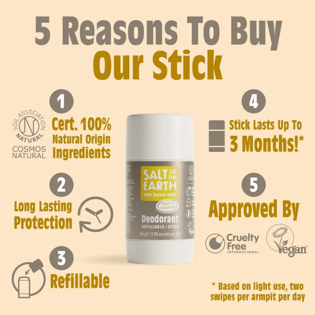 Natural Deodorant Stick Amber And Sandalwood