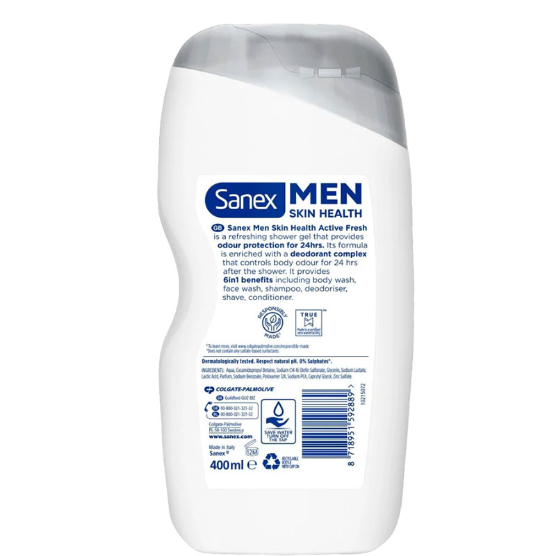 Men Skin Health Active Fresh 6 In 1 Shower Gel