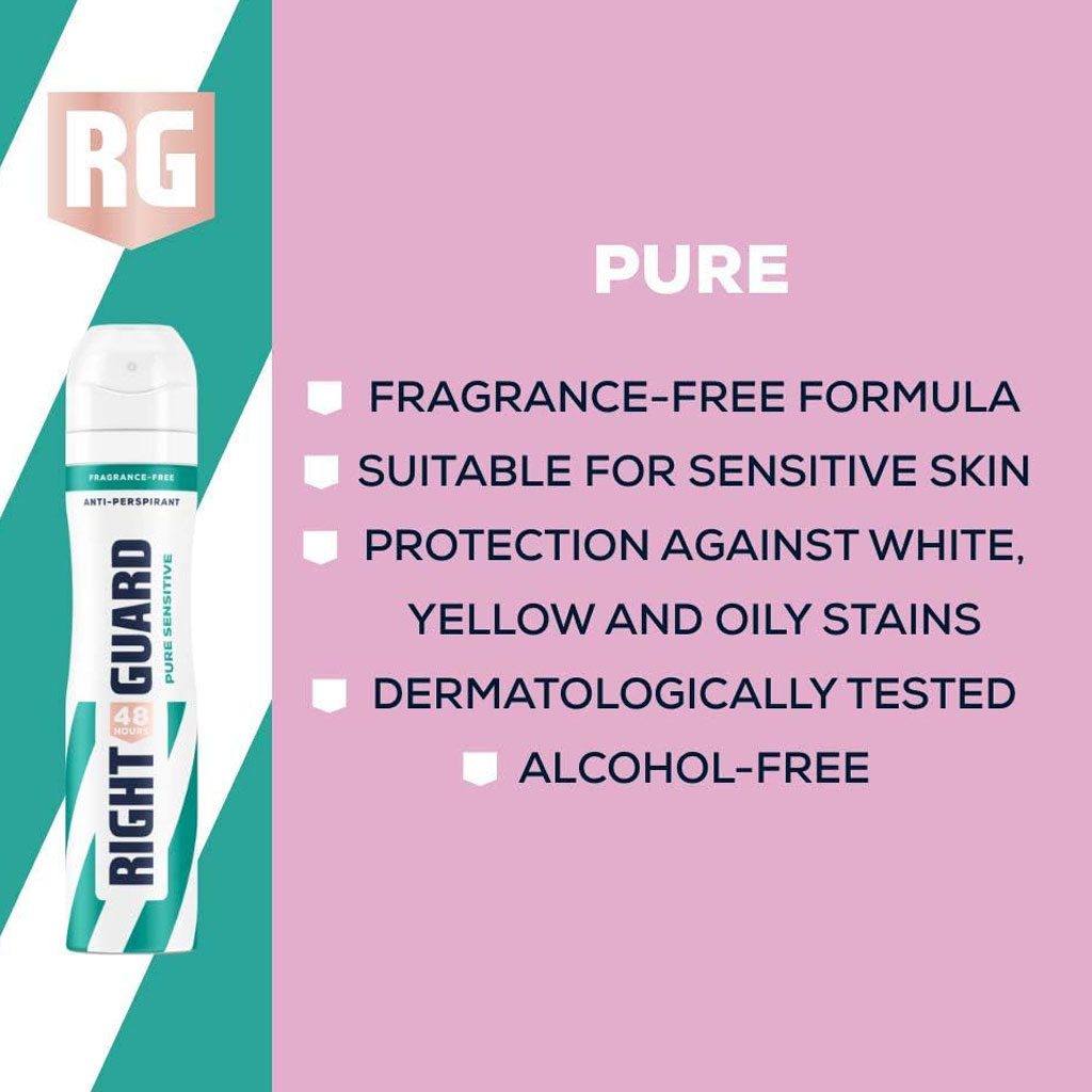 Right Guard Women Total Defence 5 Pure Sensitive Unscented Antiperspirant