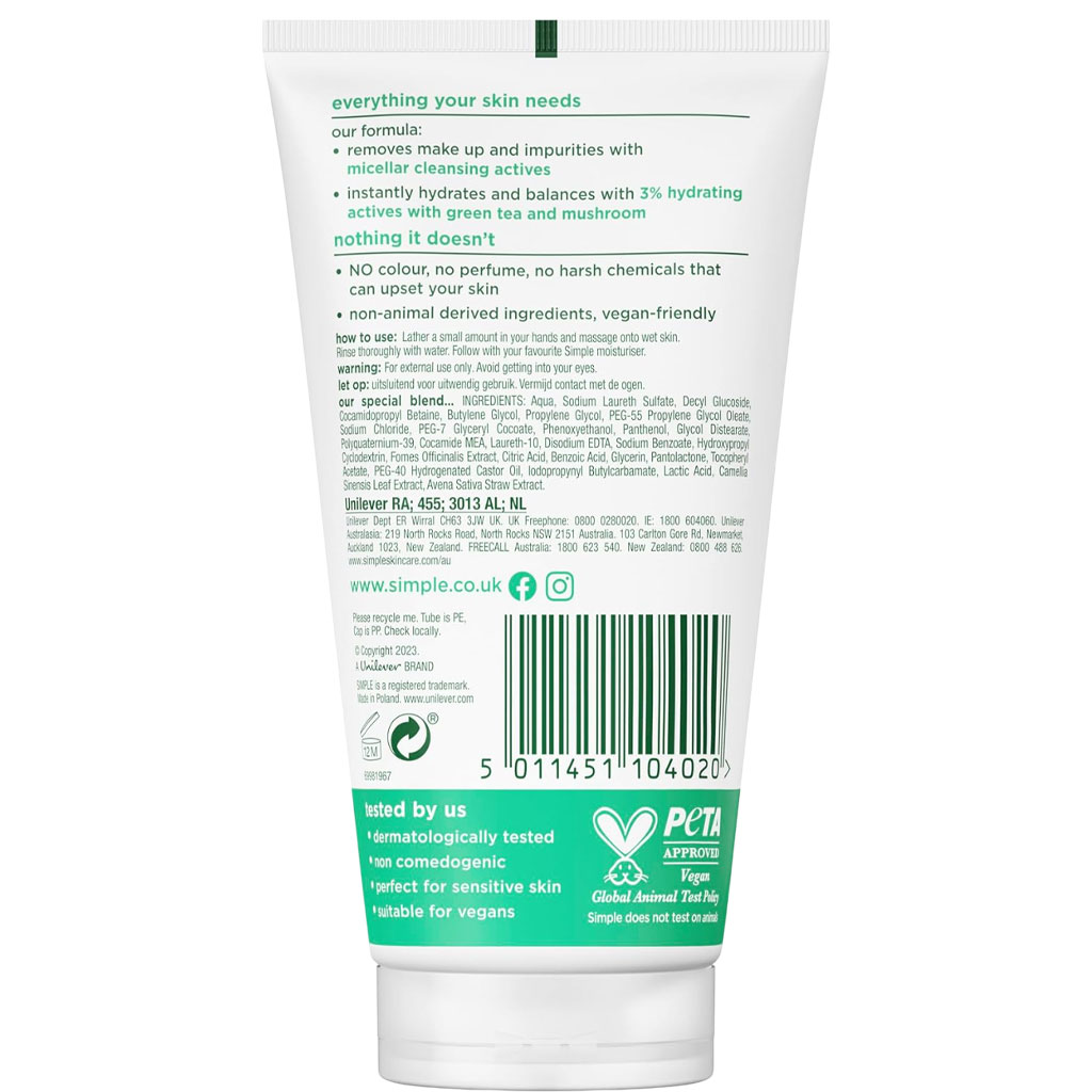 Simple Age Resisting Facial Wash