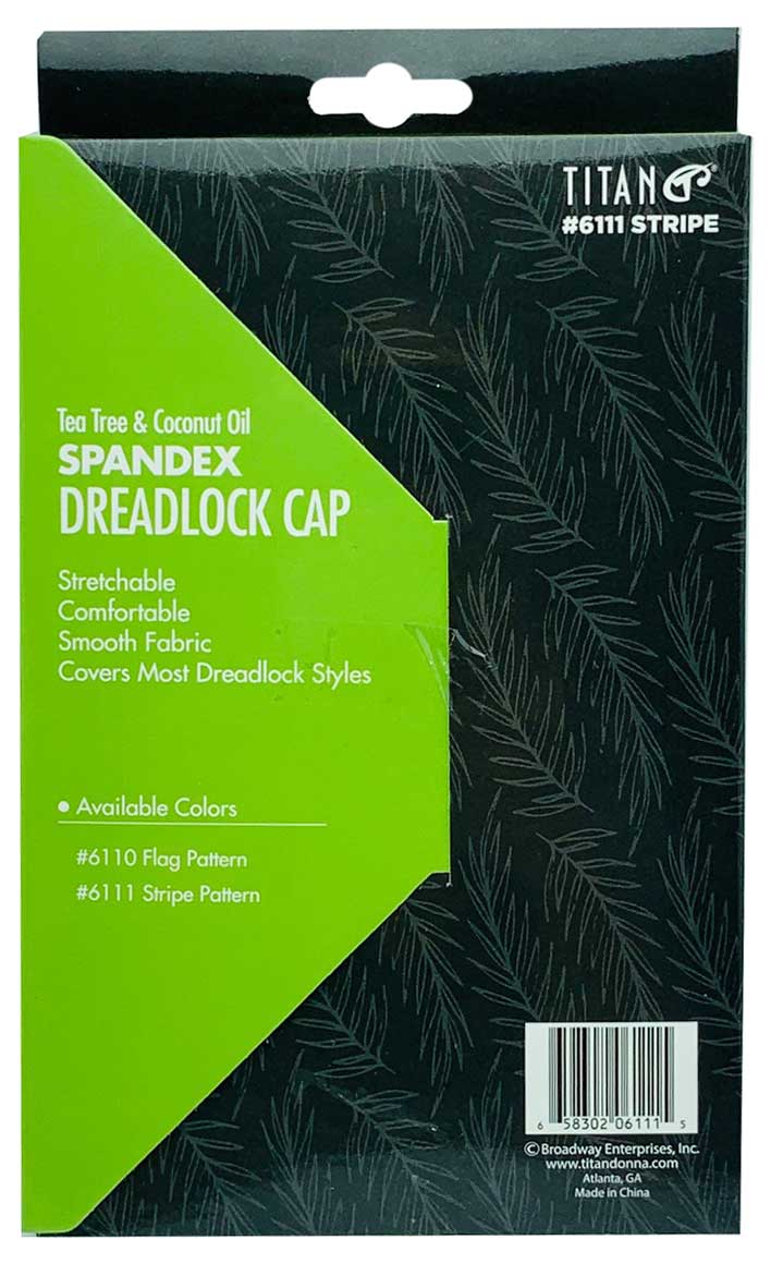 Titan Donna Spandex Dreadlock Cap With Tea Tree Oil And Coconut Oil 6111 Stripe