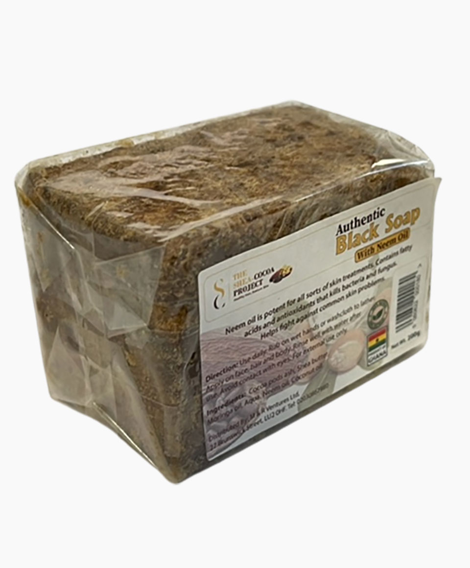 Authentic Black Soap With Neem Oil The Shea Cocoa Projec