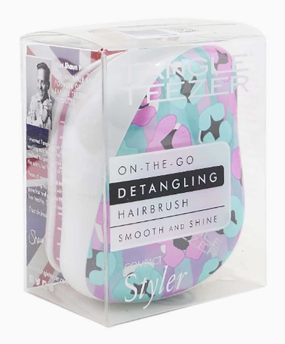 On The Go Detangling Hairbrush Compact Styler Pink Mint