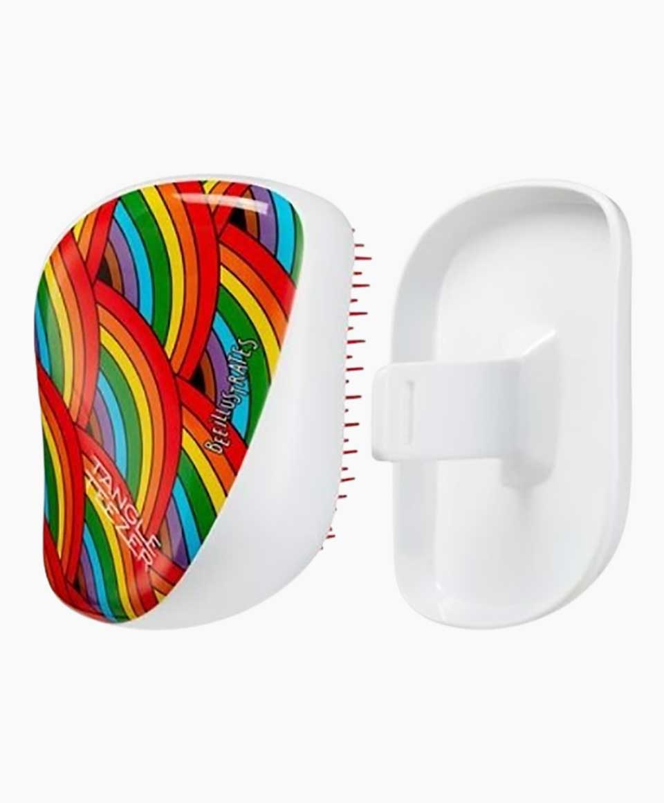 On The Go Detangling Hairbrush Compact Styler Rainbow