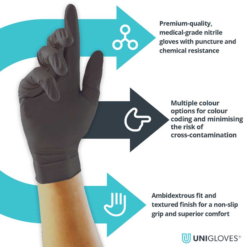 Black Pearl Nitrile Disposable Gloves