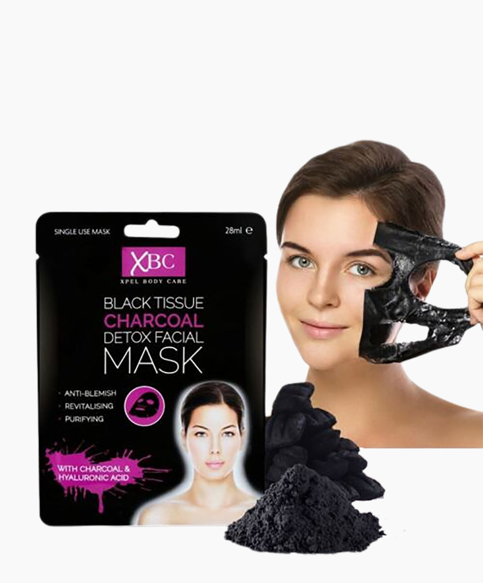 XBC Xpel Body Care Black Tissue Charcoal Detox Facial Mask