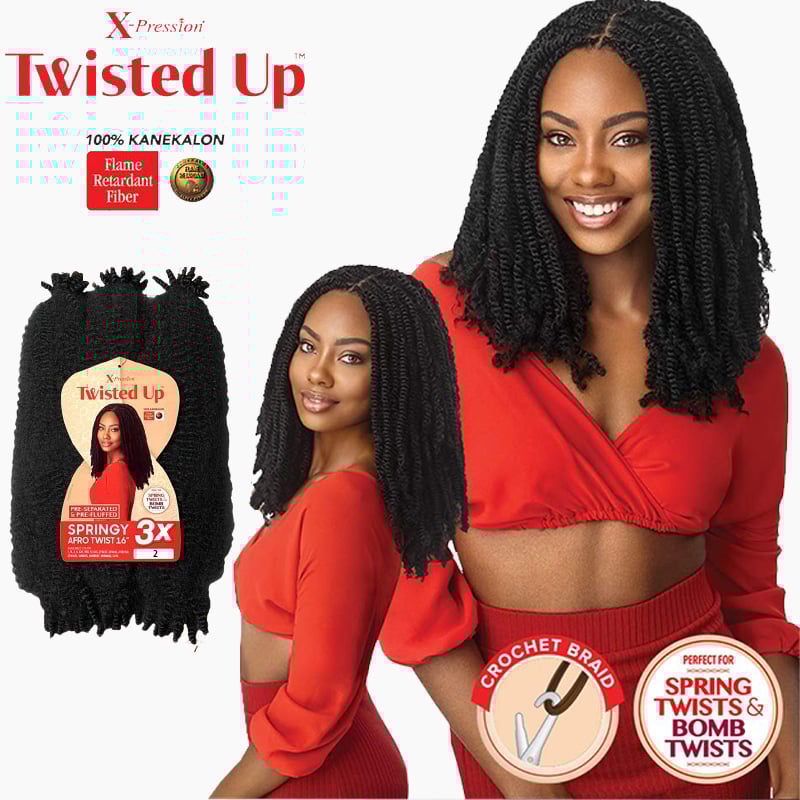 X Pression 3X Twisted Up Springy Afro Twist Braids