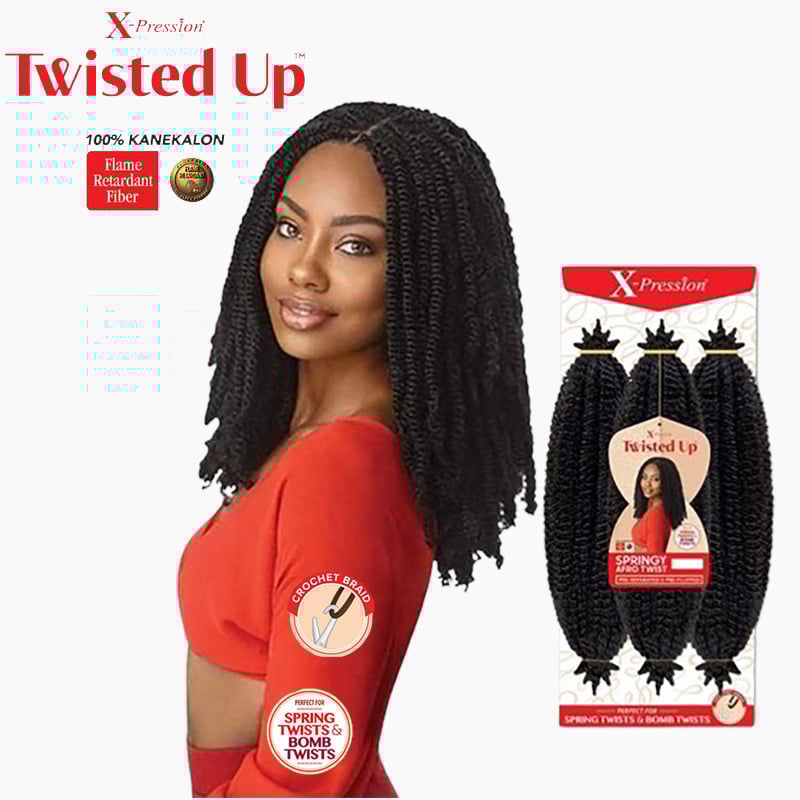 X Pression 3X Twisted Up Springy Afro Twist Braids