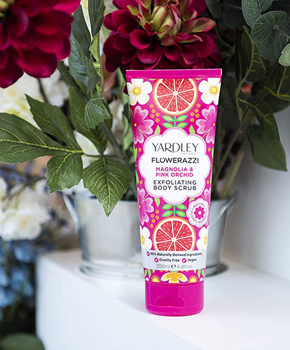 Yardley Flowerazzi Magnolia And Pink Orchid Exfoliating Body Scrub