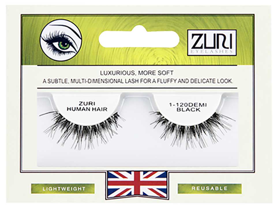 Zuri Human Hair Eyelashes 1 120DEMI Black